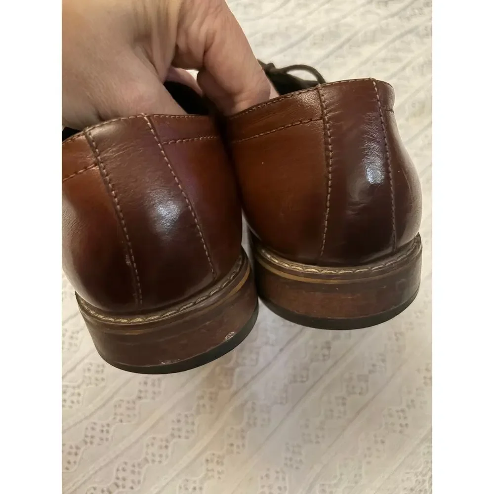 Stacy Adams Brown Leather Wingtip Oxford Dress Shoes Lace Up Men's Size 10